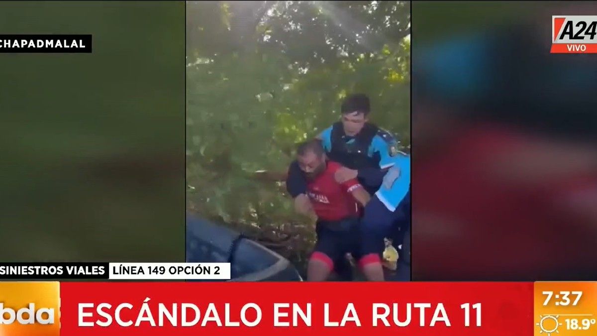 El momento de la detención de Diego Sánchez. Foto: captura de Tv.&nbsp;