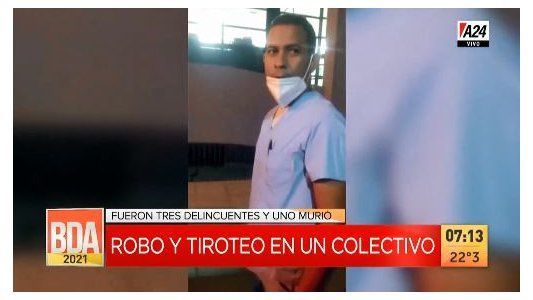 Robo, tiroteo y un delincuente muerto en un colectivo en Solano