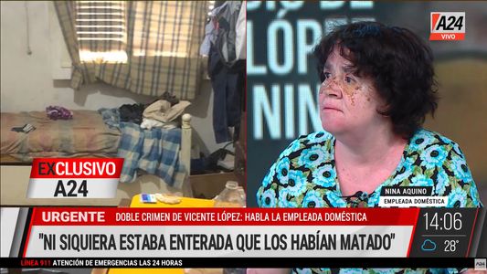 Exclusivo A24 | Habló por primera vez Nina, la empleada doméstica del matrimonio asesinado en VIcente López