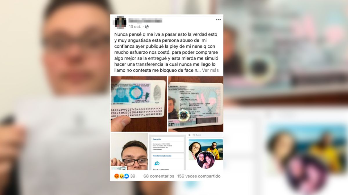 Lautaro fue escrachado por una mujer que también fue engañada.