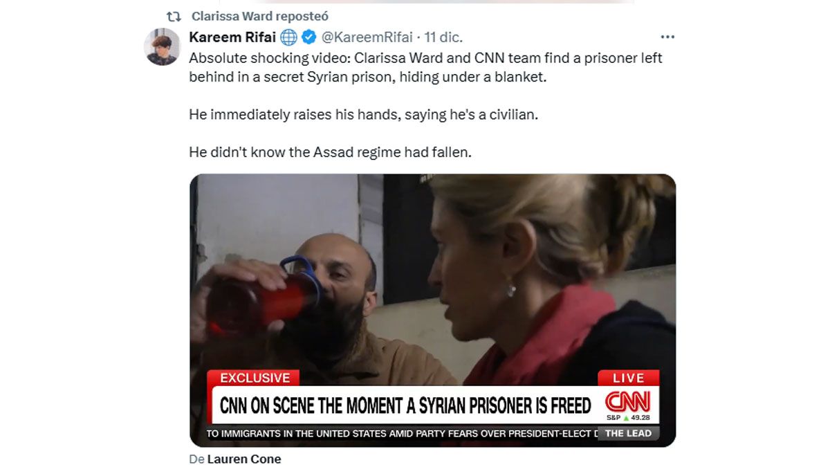 El posteo de la nota de la CNN dio la vuleta al mundo. (Foto: Cuenta de X de Clarissa Ward)