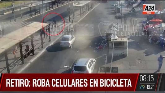 Retiro: así detuvieron a un ladrón de celulares en bicicleta