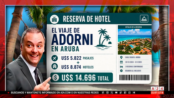 La Justicia investiga pagos en efectivo por casi US$15.000 en su viaje a Aruba. (Foto: captura). La Justicia investiga pagos en efectivo por casi US$15.000 en su viaje a Aruba. (Foto: captura).