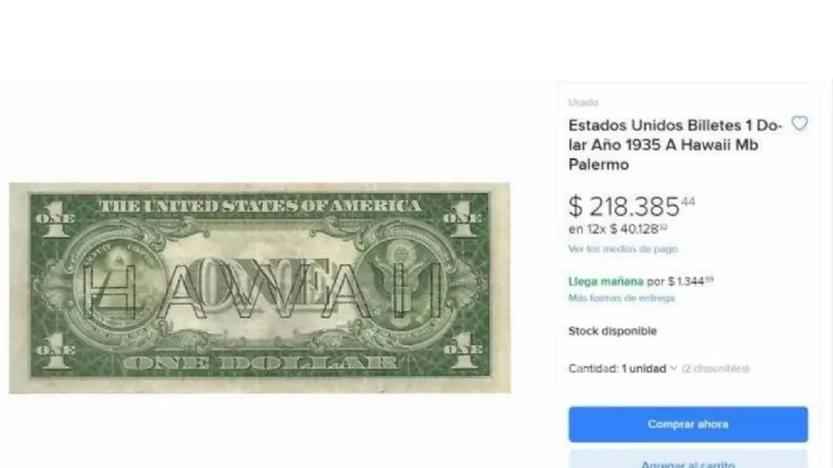 Pagan 220 mil d&oacute;lares al DICHOSO propietario de este billete de 1 d&oacute;lar