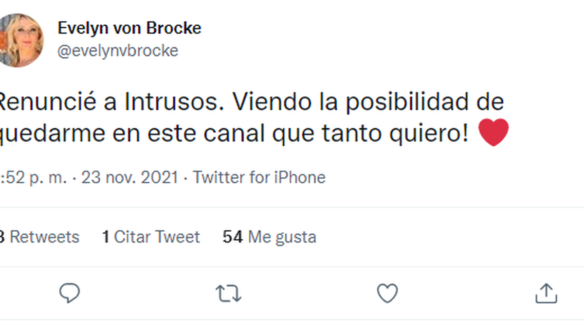 Tweet de Evelyn Von Brocke
