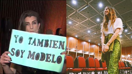 Una trans se metió en el desfile de Micaela Tinelli con un cartel que decía Yo también soy modelo