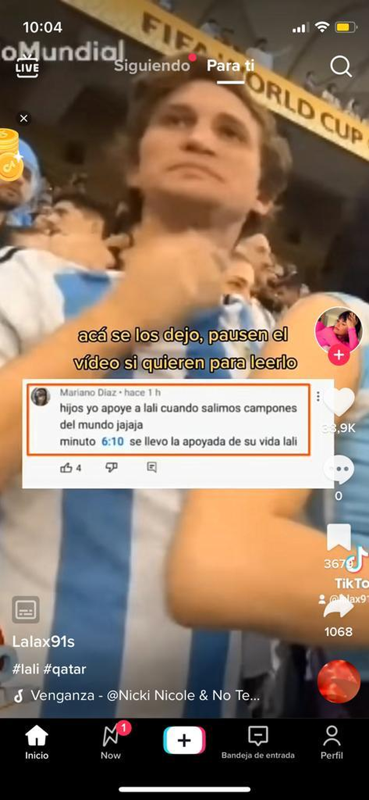 Este es el hombre que apoyó a Lali, que además publicó un desubicado comentario y luego lo borró 1 imagepng