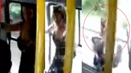 Terrible video: se desprendió la ventana de un colectivo y una chica murió al caer por el agujero