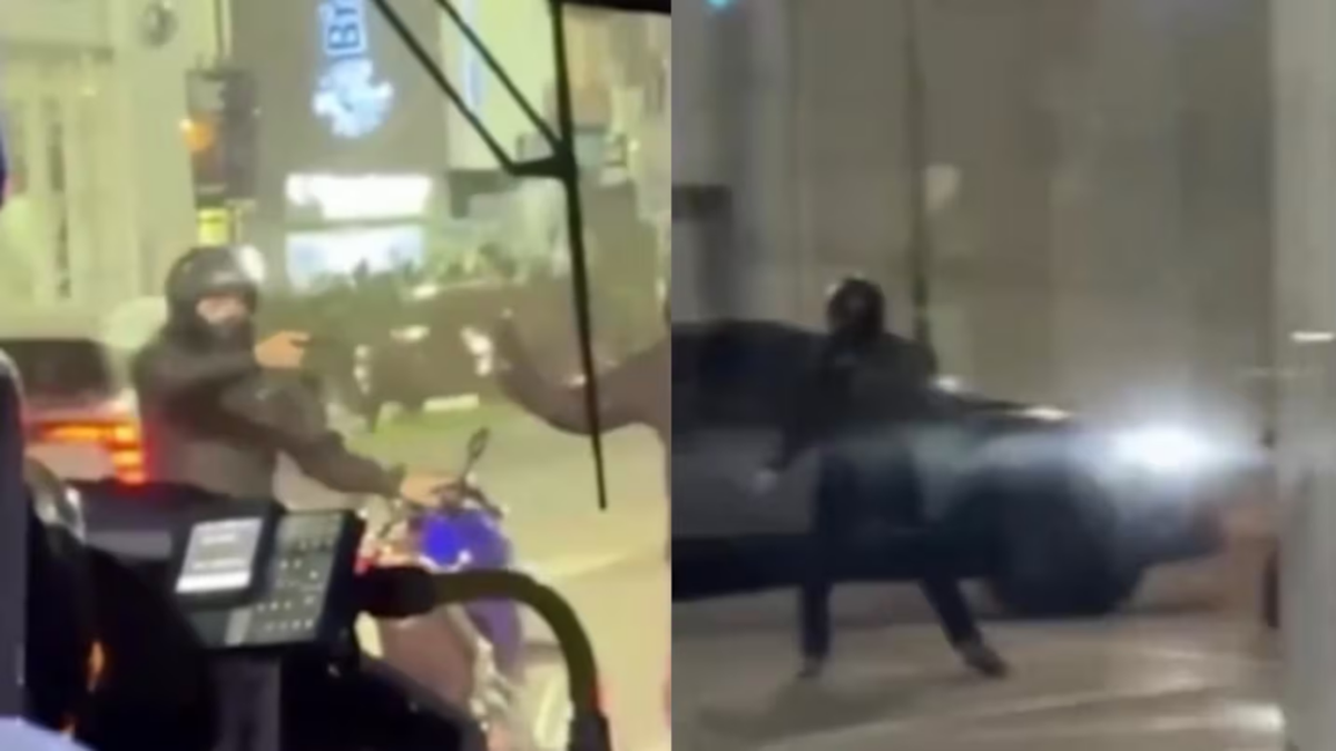 Video: una camioneta blindada frustró un robo de motos y los delincuentes respondieron a los tiros