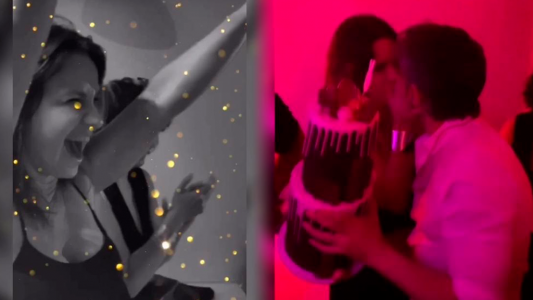 Los 50 de Nancy Dupláa: festejo en su casa y beso pasional con Pablo Echarri