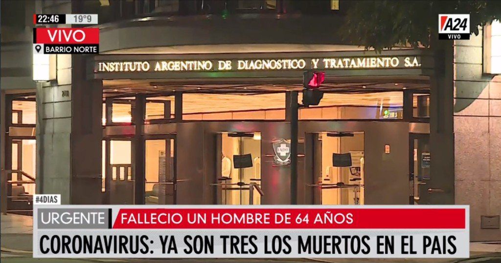 Falleció un hombre de la Ciudad de Buenos Aires y se convierte así en el tercer muerto por coronavirus en el país
