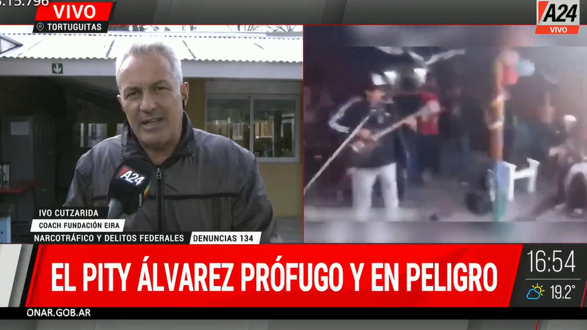 El Pity Álvarez escapó de la Fundación Eira. (Foto: captura A24)