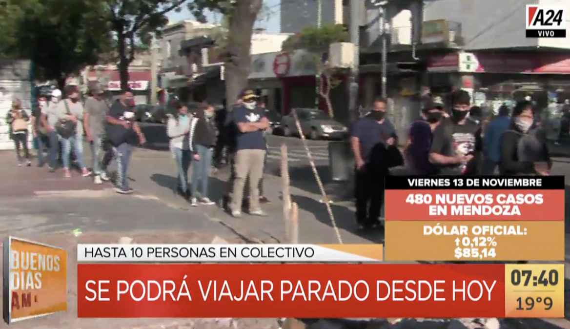 Desde este viernes, diez pasajeros podrán viajar parados en trenes o colectivos en el horario pico
