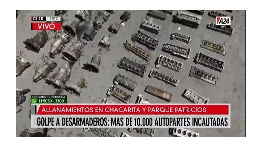 Golpe a los desarmaderos: operativos en Chacarita y Parque Patricios