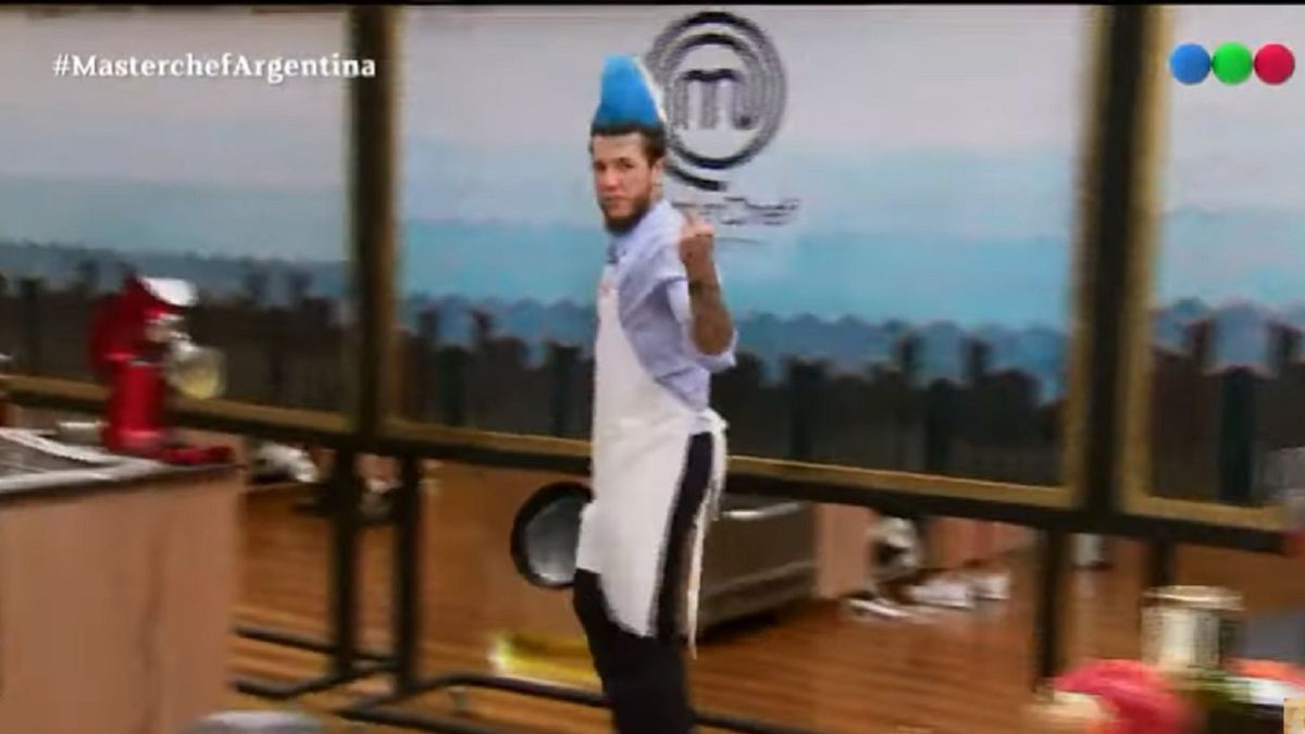 Alex Caniggia en su paso por MasterChef Celebrity durante 2021 en la pantalla de Telefe.&nbsp;