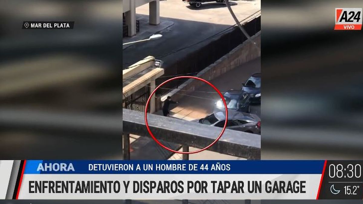 Mar del Plata: a los tiros porque le tapo la cochera. (Captura de Tv)