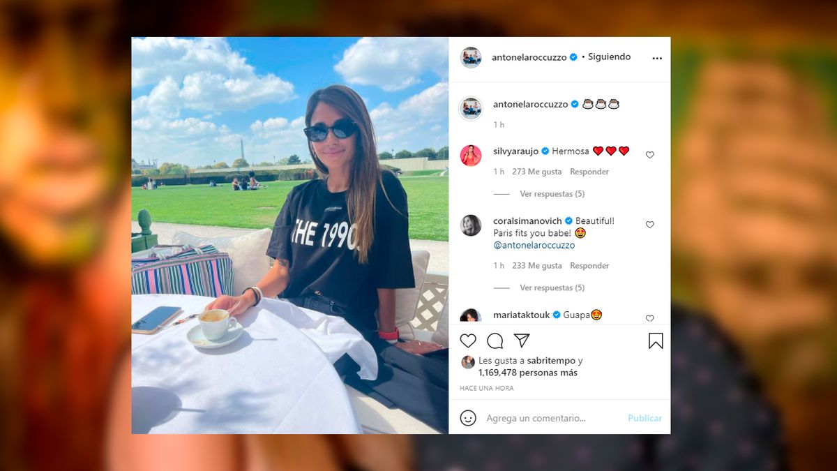 En las redes: la foto de Antonela Roccuzzo usando un amuleto contra el mal de ojo y para proteger a Lionel Messi. 