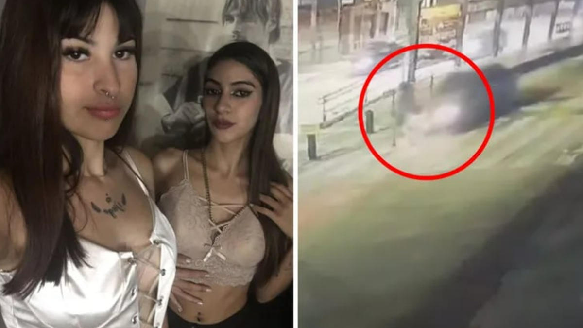 Las jóvenes y el momento del accidente que case les cuesta lavida. (Foto: captura TN)