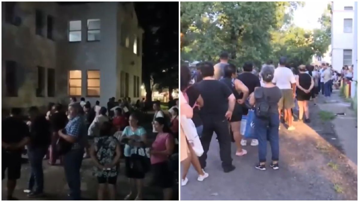 Largas colas y acampes para conseguir un turno en el Hospital Güemes. Foto: captura de Tv.&nbsp;