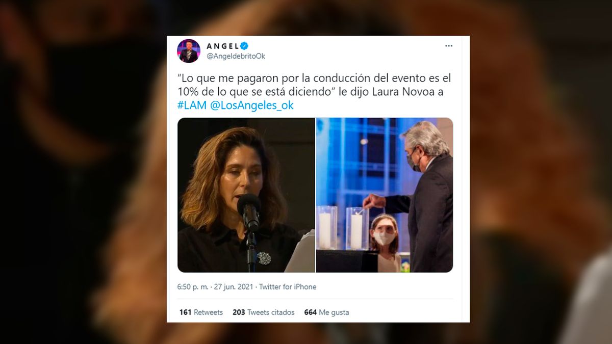 Laura Novoa reveló cuánto le pagaron por participar del homenaje a las víctimas de la pandemia.
