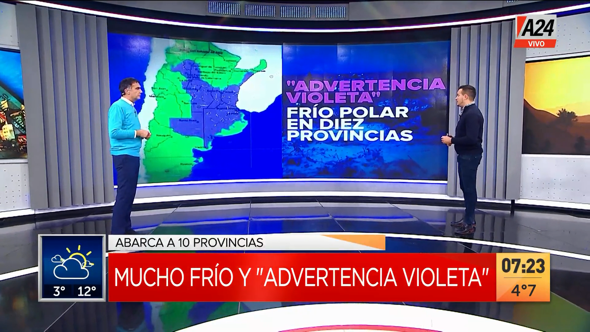 Alerta violeta por el frío polar: ¿qué significa? (Captura de Tv)