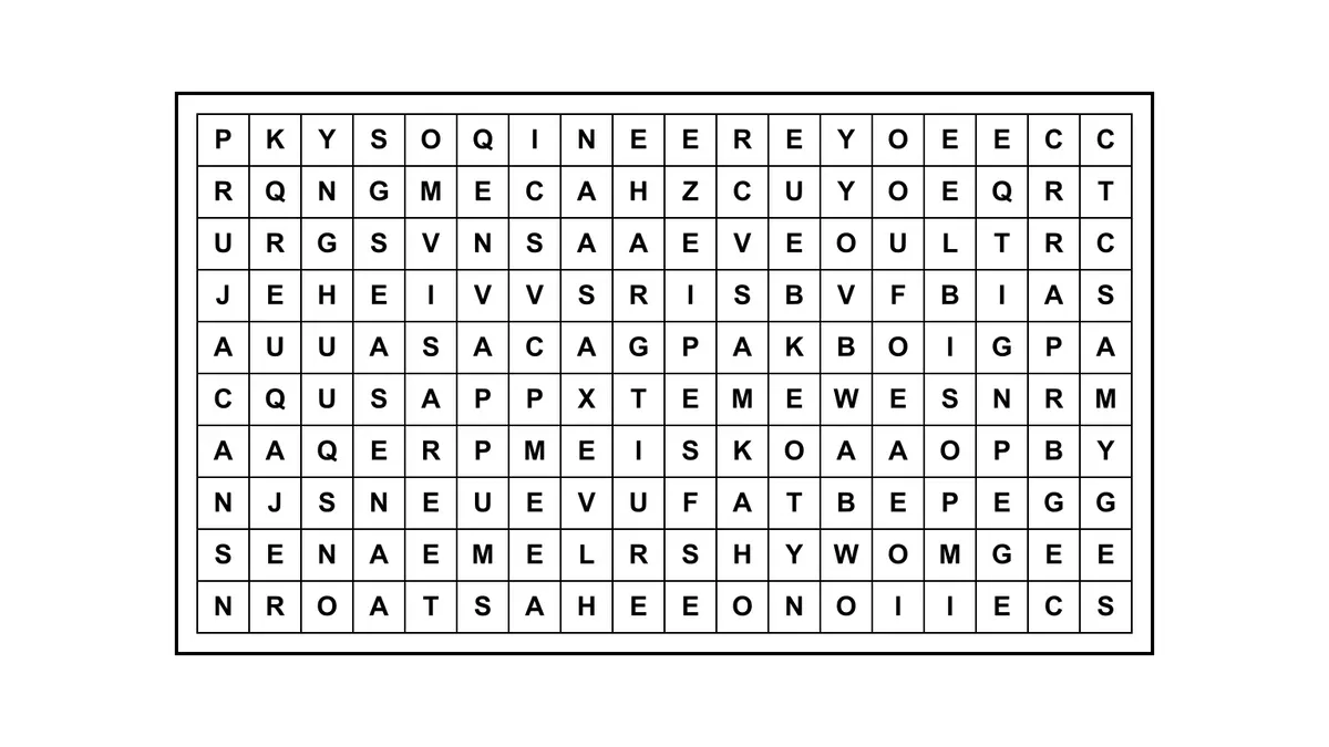 Encontrá la frase escondida en una sopa de letras con letras dispersas en una matriz