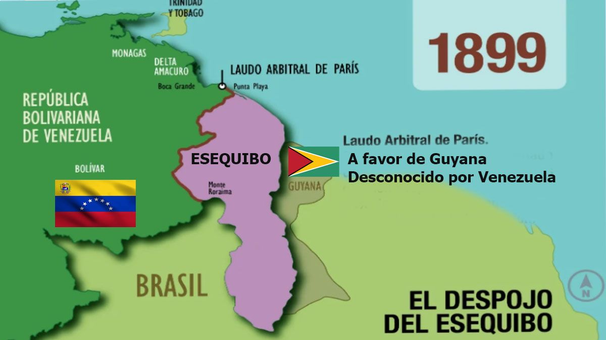 El laudo de París de 1899 dio la totalidad del territorio de Esequibo a lo que hoy es Guyana (Foto: gentileza El Carabobeno).
