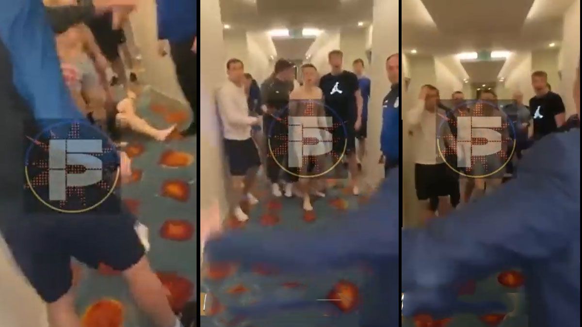 Planteles de jugadores de Rusia y de Ucrania se pelearon en un hotel de Turquía (Foto: Captura de TV)
