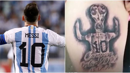 Se tatuó a Lionel Messi campeón del mundo y en las redes lo destrozaron: Anulo mufa