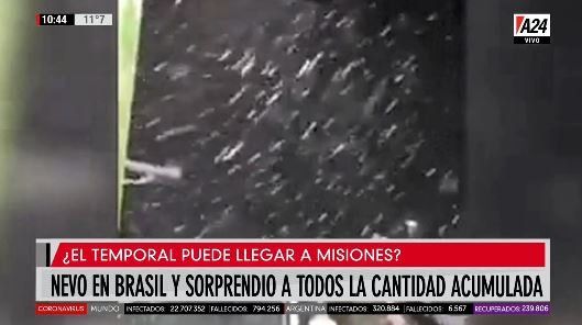 Por la ola polar nevó en el sur de Brasil y en el norte argentino