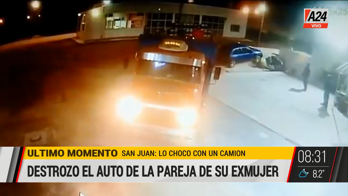 San Juan: le chocó el auto a la pareja de su exesposa. (Captura de Tv)