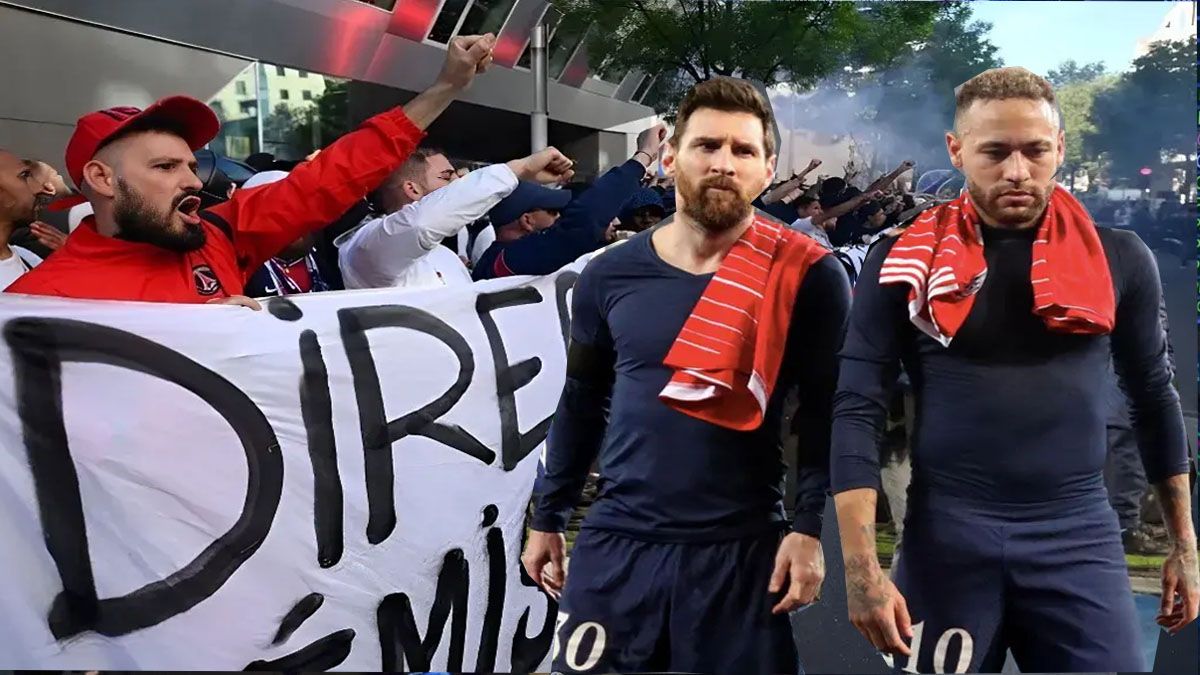 Los ultras o barrabravas del PSG contra Messi