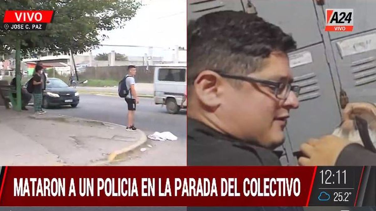 José C. Paz: asesinaron a sangre fría a un Policía en una parada. (Captura de Tv)