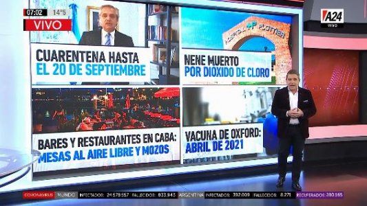 Resumen matinal de las noticias más importantes de los sábados por A24