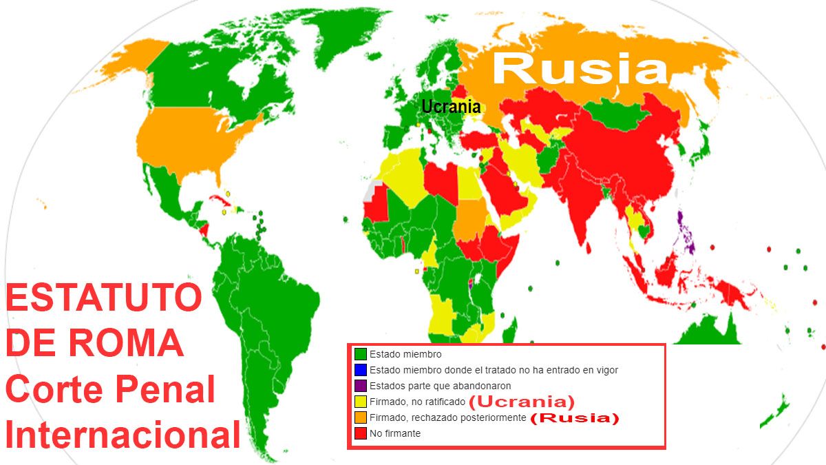 El estatuto de Roma, base de la Corte Penal Internacional, pero ni Rusia ni Ucrania lo han ratificado (Foto: CPI)