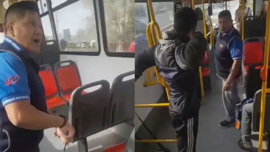 Todo grabado: un colectivero de la línea 60 sacó un cuchillo y atacó a puntazos a un pasajero