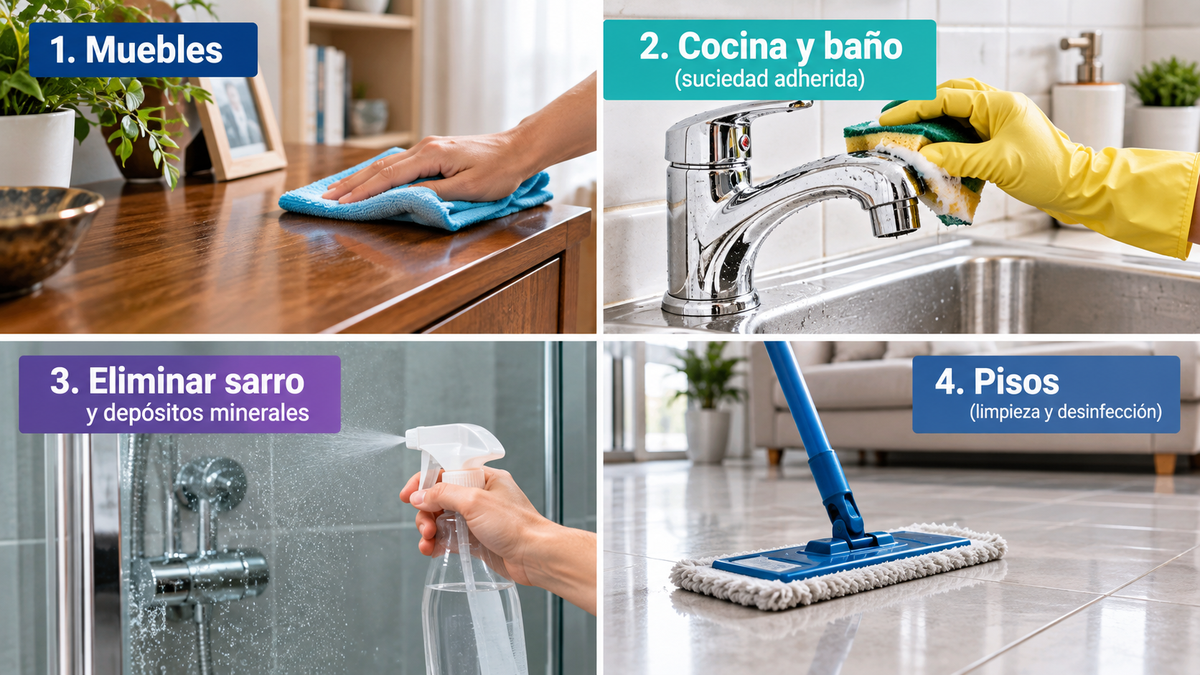 Cuatro fórmulas caseras para realizar distintas tareas de limpieza y mantenimiento en el hogar.