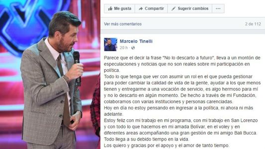 Marcelo Tinelli habló de los rumores que lo vinculan a la política