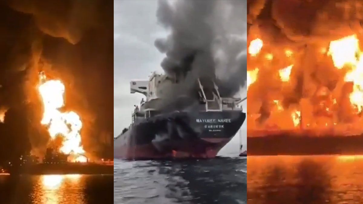 Varios petroleros fueron atacados por drones y misiles iraníes en el estrecho de Ormuz. ( foto: A24.com)  