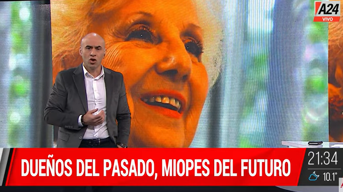 Esteban Trebucq volvió a cargar contra los políticos que discuten sobre el pasado pero no sobre el presente. (Foto: captura A24)