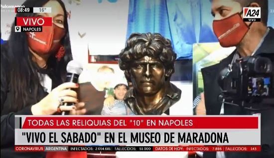 A24 recorrió todos los tesoros del Museo de Maradona en Nápoles