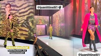 Juanita Tinelli hizo su debut como modelo para la marca de sus suegros