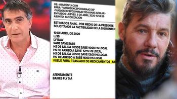 Tinelli pidió una valija con medicamentos y Laje mostró los documentos