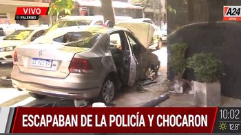 Robo, fuga y choque en Palermo: un detenido y dos prófugos. (Captura de Tv) Robo, fuga y choque en Palermo: un detenido y dos prófugos. (Captura de Tv)