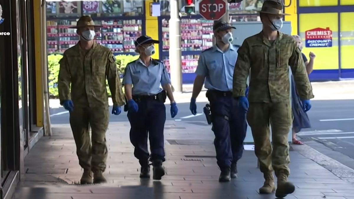 El ejército en las calles de las ciudades australianas ante el aumento de los contagios por COVID-19 (Foto: Ejército de Australia)