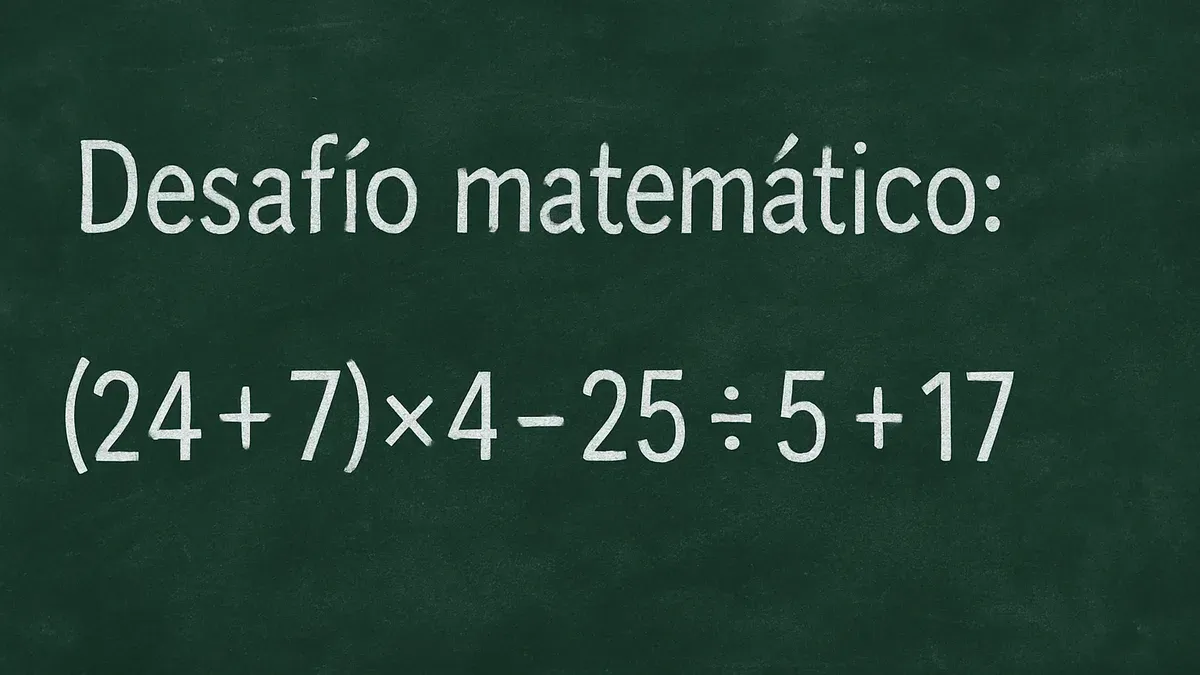 Imagen de pizarra para Desafío Matemático: ¿podés resolver esta cuenta con paréntesis sin mirar la respuesta?