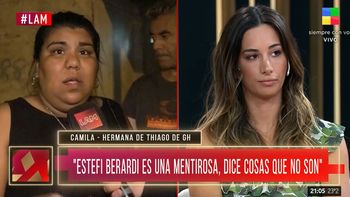 camila, la hermana de thiago de gran hermano 2022, a estefi berardi: con mi familia no se mete nadie
