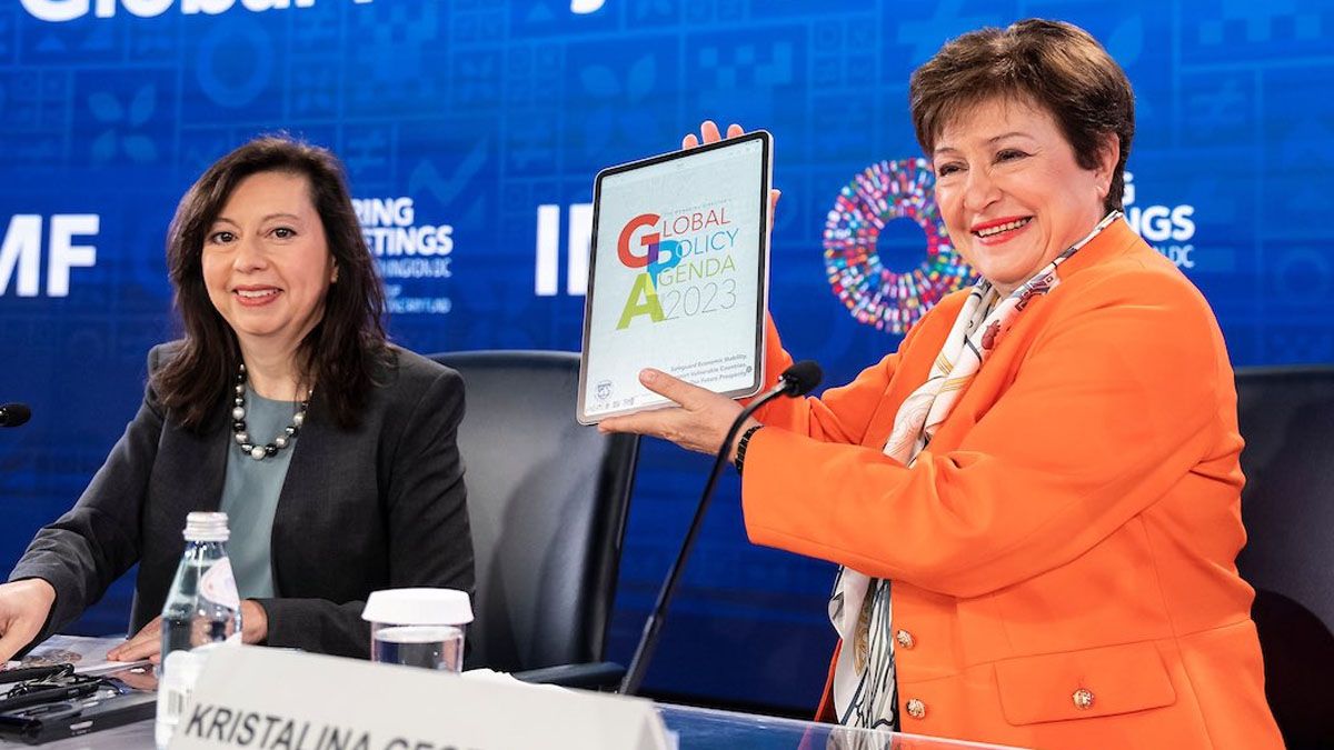 Julie Kozack y Krystalina Georgieva. El FMI opinó sobre las recientes medidas del Gobierno (Foto: FMI).