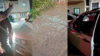 Tras casi chocar, un conductor persiguió a una mujer y le destrozó el vidrio con un matafuego