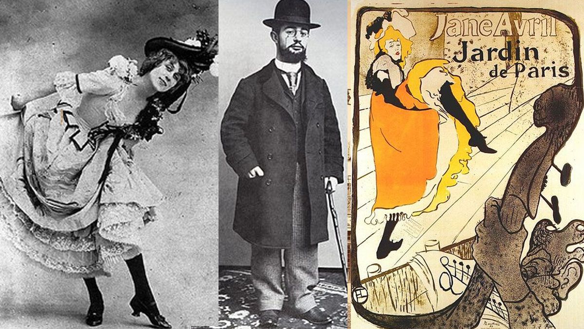 Touluse Lautrec, atormentado por medir solo 1,42 m. y la artista del Moulin Rouge, Jane Avril, quien fue su gran amiga. (foto: A24.com)